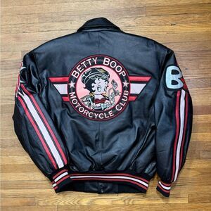 Vintage Betty Boop Motorcycle Club Leather Jacket